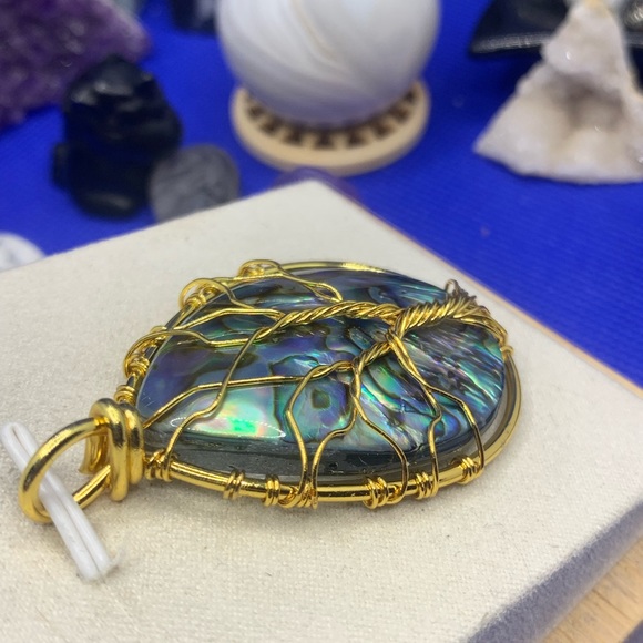 Fabulous Golden Copper Wire Wrapped Tree of Life Genuine Abalone Pendant‼️SOLD‼️ - Picture 8 of 14